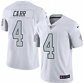 Nike Men & Women & Youth Raiders 4 Derek Carr White Color Rush Limited Jersey,baseball caps,new era cap wholesale,wholesale hats